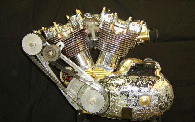 71 XLH BLOWN SHOW MOTOR GOLD AND SILVER IRONHEAD CUSTOM