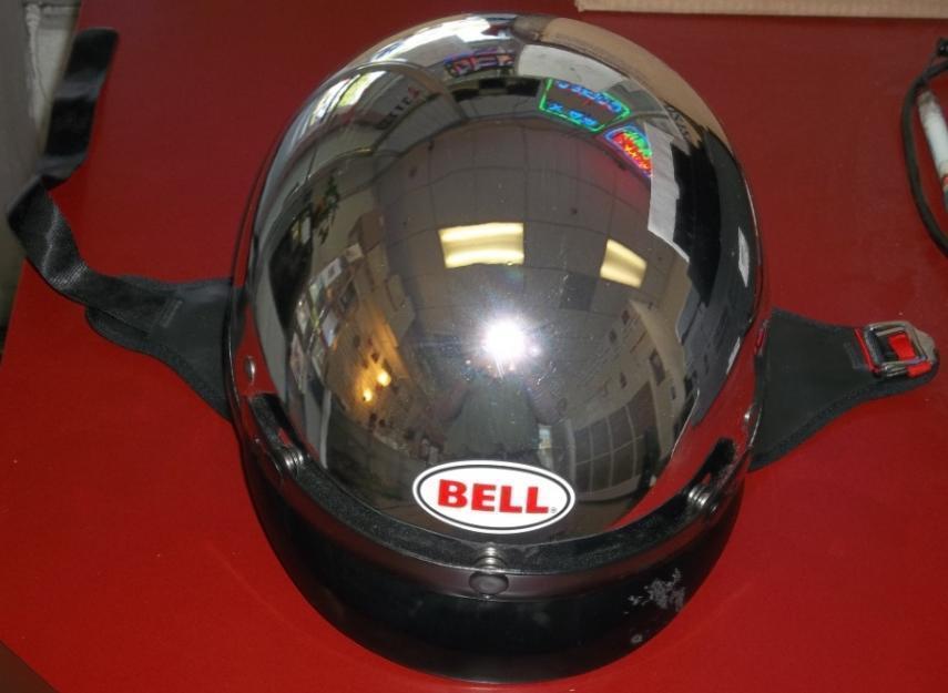 Bell-Brand, Shiny Chrome-Finish DOT-Approved Helmet (Medium)!